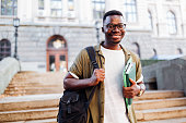 Portrait of a happy young African American male student