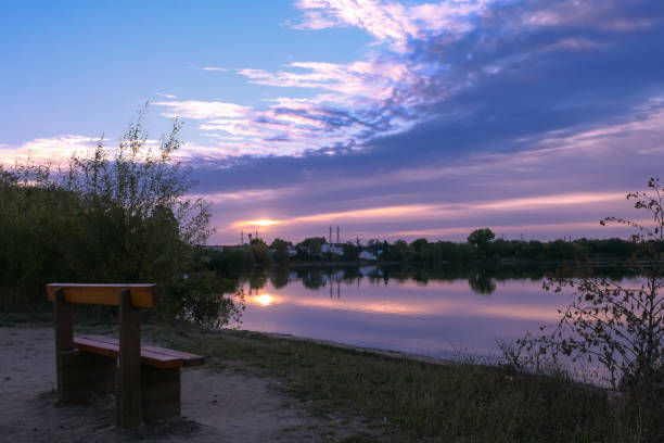 istock Rural landscape with bench isolated. 1271218904