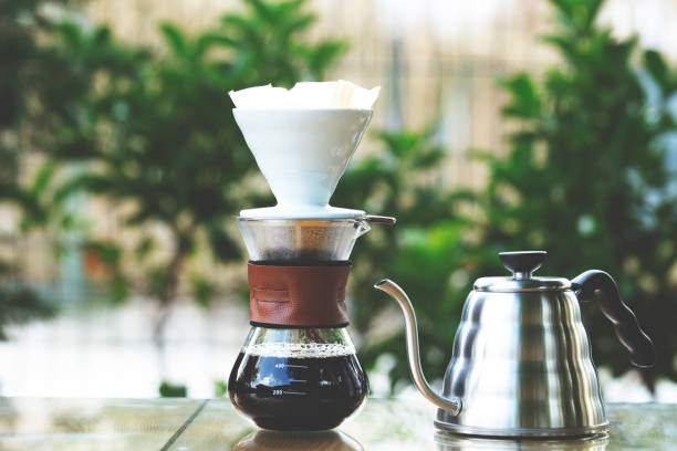 istock Drip coffee black coffee brewed and ready for drink. 1271221957