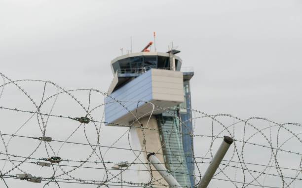 istock Barbed Wire in Front of Control Tower Nuremberg Germany 1271226260
