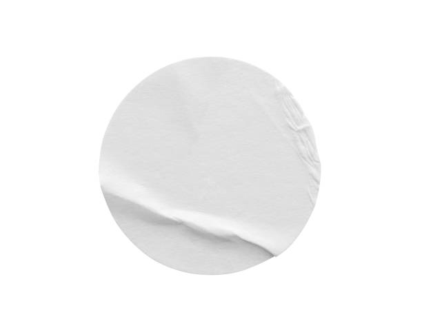 istock Blank white round paper sticker label isolated on white background with clipping path 1271229539