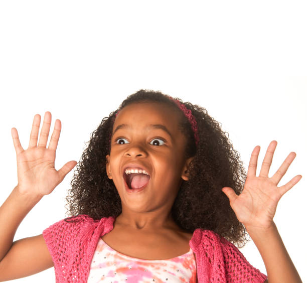 istock Cute child playfully acting surprised or scared. 1271232042