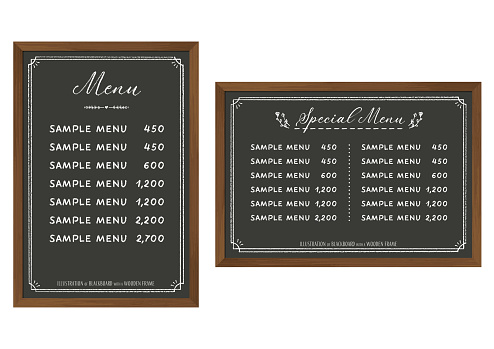 Wooden-framed chalkboard set