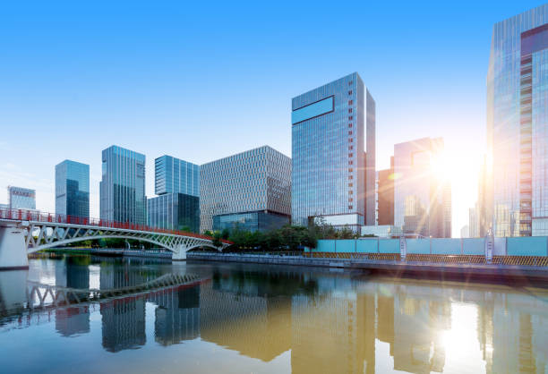 istock Modern city high-rise, China Ningbo CBD. 1271244365