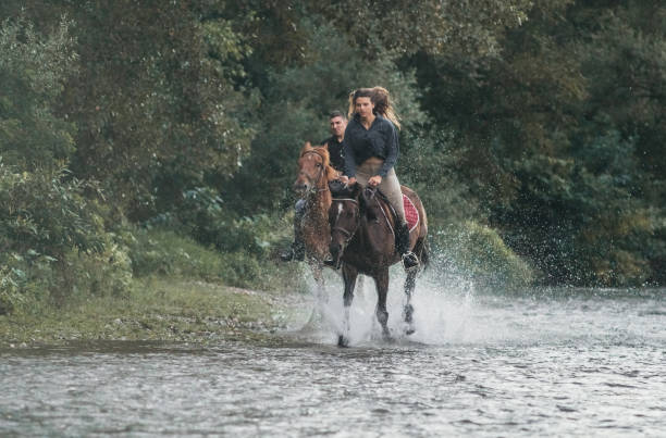 istock Horse riding by the river 1271244400