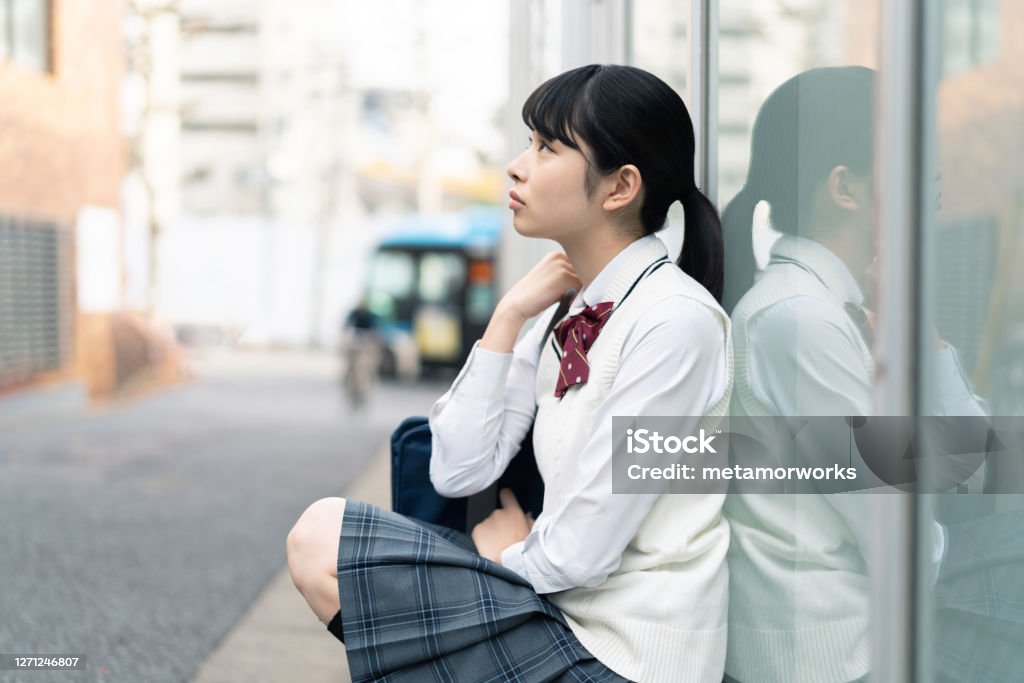 アジアの女子高生の肖像。 - 日本人のロイヤリティフリーストックフォト