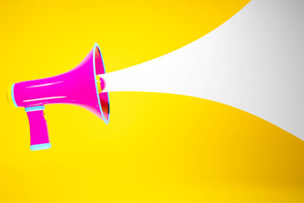 istock Pink  cartoon loudspeaker 1271248416