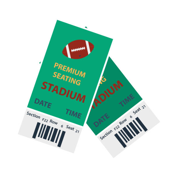 American Football Tickets Icon vector art illustration