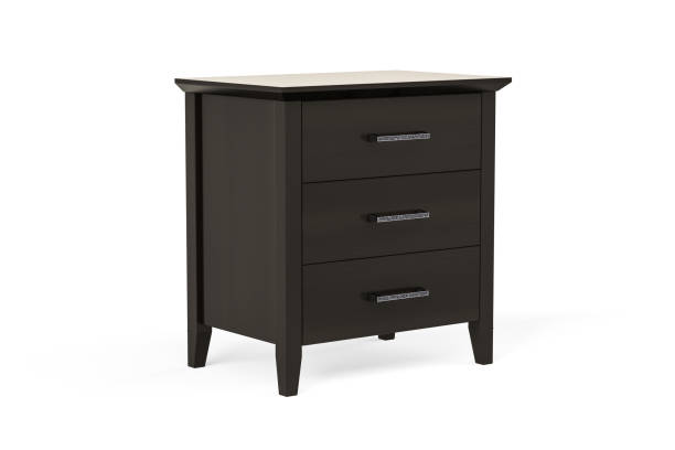 istock Elegant dark wood bedside table 1271259112