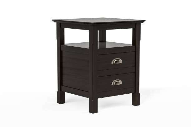 istock Elegant dark wood bedside table 1271259116