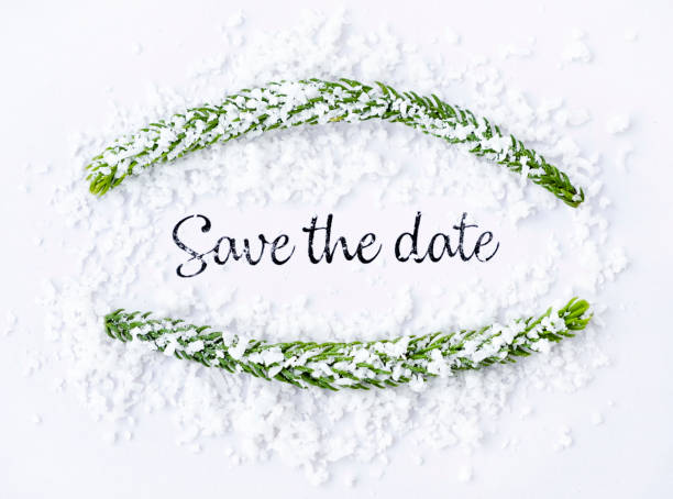 istock Save the date winter card on a white background 1271261008