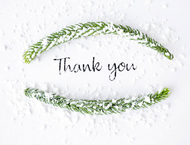 Thank you winter card on a white background