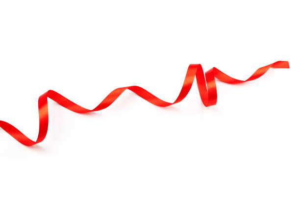 istock beautiful red satin ribbon with curls isolated on white background 1271269575