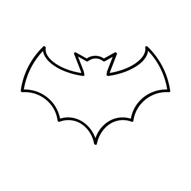 Black Bat Icon Silhouette Stencil Halloween Symbol Flying Bat Cartoon  Vampire Vector Stock Illustration - Download Image Now - iStock