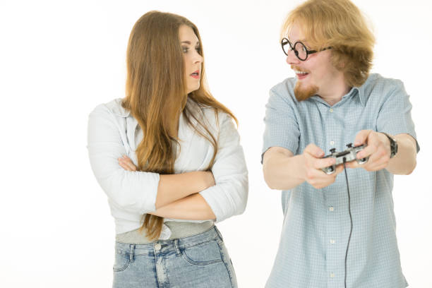 istock Woman is angry at playing man 1271277005