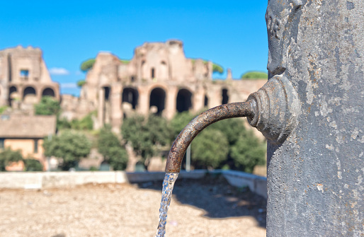 Drinking fountain in Rome Italy