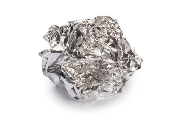istock Crumpled Aluminium Foil on White 1271281044