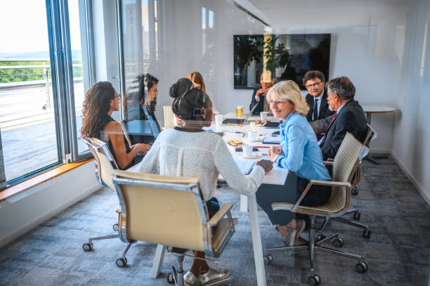 istock Office Board Room Meeting Photographed Through Window 1271281147