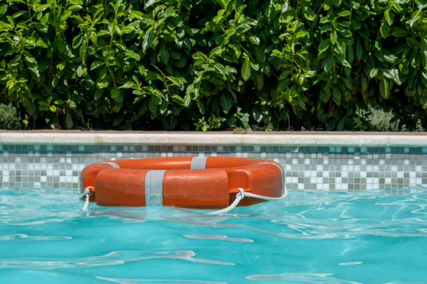 istock Swimming pool and a lifebuoy 1271281369