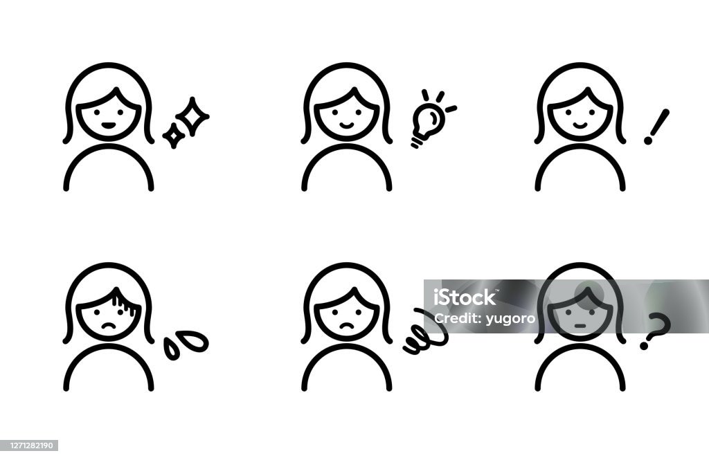 Ilustración de Conjunto De Iconos De Personas Con Diferentes Expresiones  Faciales y más Vectores Libres de Derechos de Abstracto - iStock