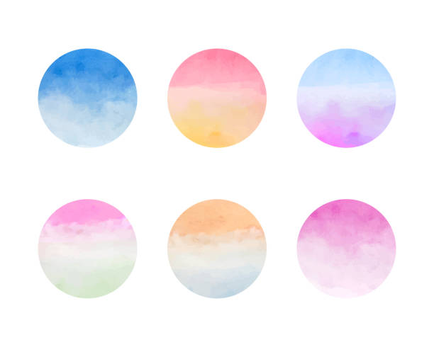 istock Set of stamped watercolor background illustrations 1271282204