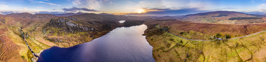 Aerial view of Lough EA between Ballybofey and Glenties in Donegal - Ireland.