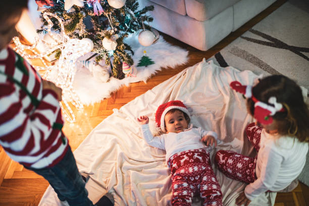 istock Happy children on Christmas Eve 1271288493