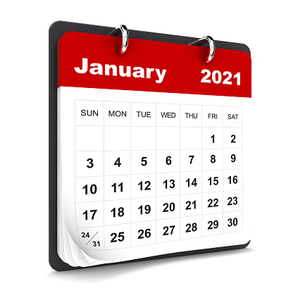 January 2021 calendar