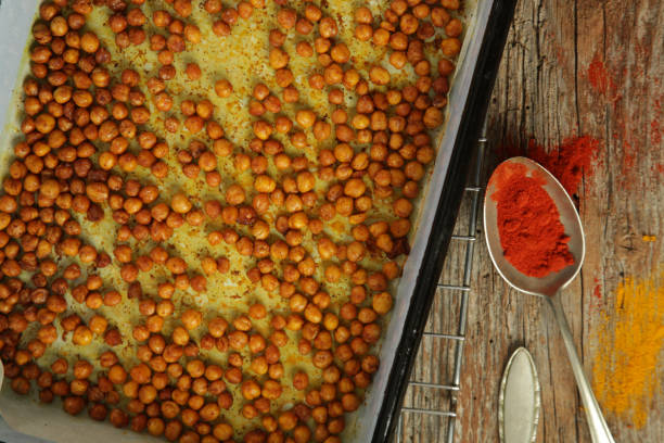 istock Roasted chickpeas seasoned with turmeric and chilli powder 1271295464