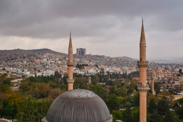 istock dramatic panoramic city view from fort with Mevlid Halil Mosque minaret 1271296545