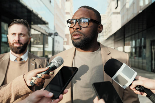 istock Famous man giving an interview 1271297223