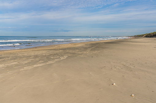 Image of deserted Bufalara beach with golden sand in the Italian province of Latina