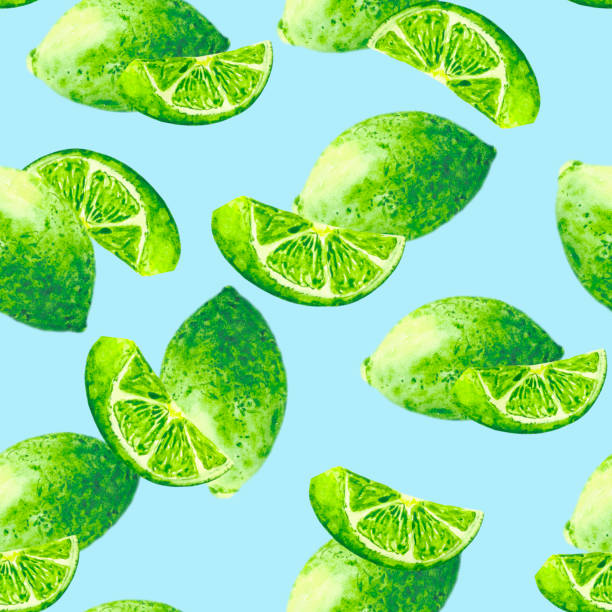 istock Delicious seamless pattern with juicy bright fruits and lime slices. Delicious background for textiles, Wallpaper, packaging, attractive illustrations, signage and advertising of drinks and lemonade. 1271300840