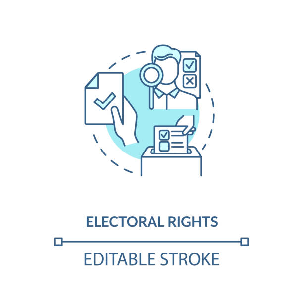 illustrazioni stock, clip art, cartoni animati e icone di tendenza di icona del concetto di diritti elettorali - electoral