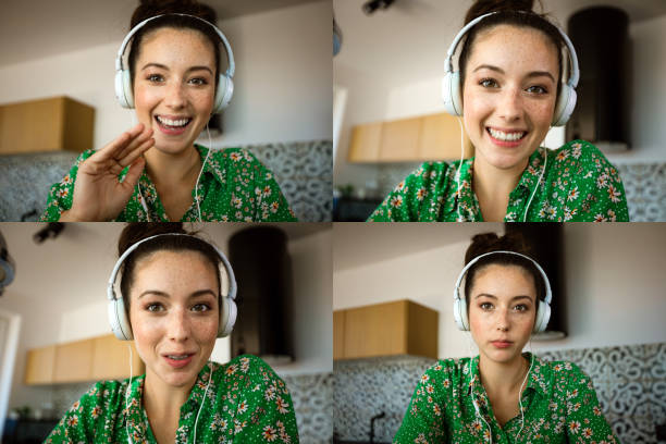 Young woman during video call