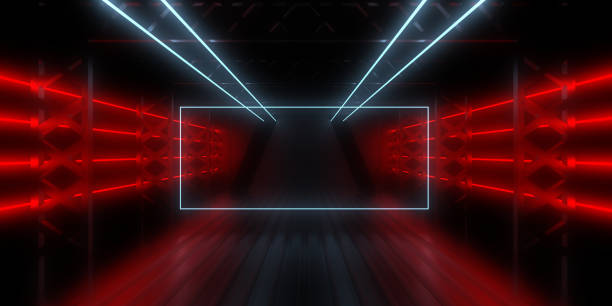 istock 3D abstract background with neon lights. 3d illustration 1271314605