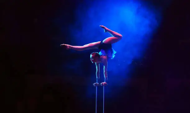 Photo of Performance of the acrobat girl in the circus