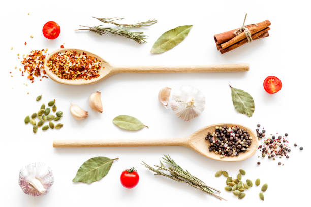 istock Pattern of spices herbs and flavoring - top view 1271317180