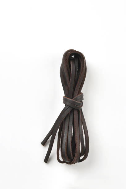 istock Leather shoe laces on a white background. 1271322847
