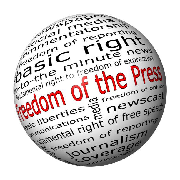 Freedom of the Press wordcloud - illustration stock photo