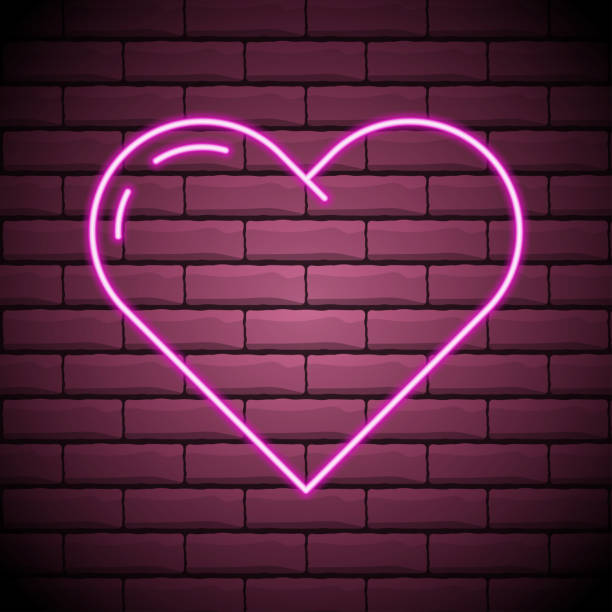 istock Bright heart. Neon sign. Retro neon heart sign on brick wall background. Design element for Happy Valentine's Day. Ready for your design, greeting card, banner. Vector illustration. 1271327448
