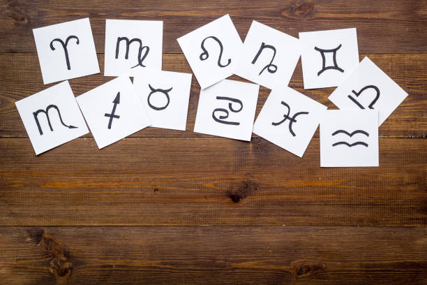 istock Horoscope astrology concept. Zodiac signs, top view 1271327644