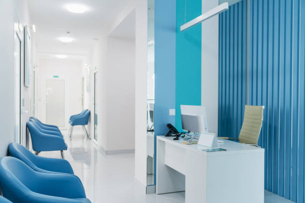 Modern reception in hospital. Interior concept Modern reception in hospital. Interior concept medical office lobby stock pictures, royalty-free photos & images