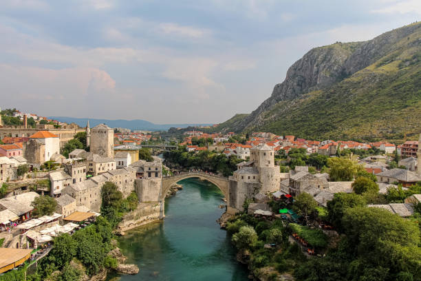 istock The Old Bridge in Mostar across the Neretva River 1271329882