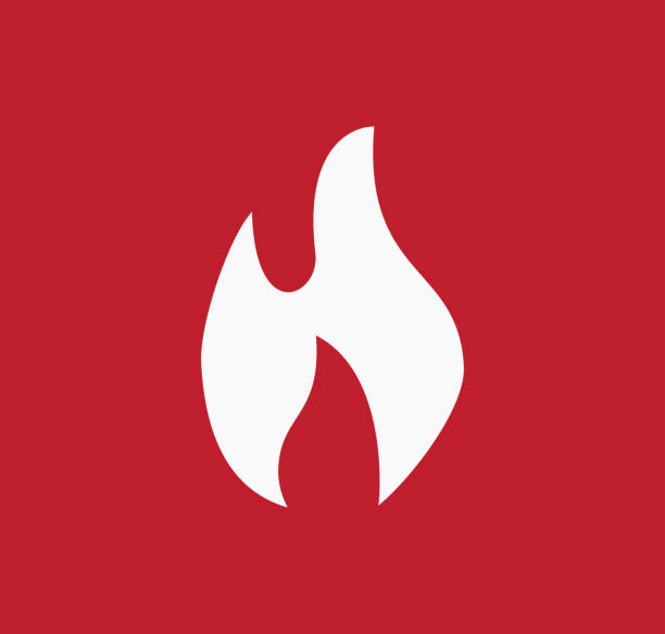 szablon projektu logo wektora ikony ognia - flaming torch stock illustrations