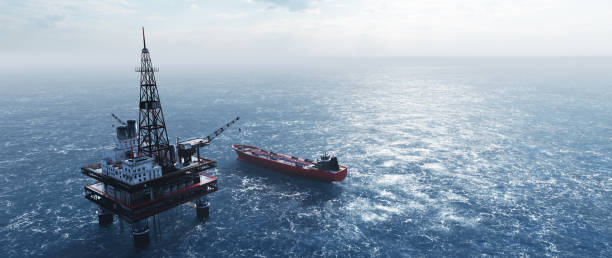 istock Offshore drilling rig on the sea. Oil platform 1271332482
