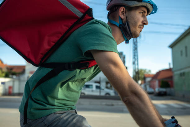 istock Food delivery by bike 1271339652