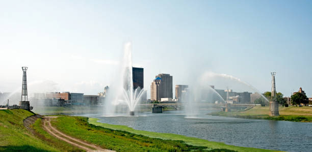 istock Dayton, Ohio Skyline through Fountain Mist 1271340906