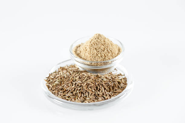 istock Cumin Isolated on the white background in a plate. 1271341049
