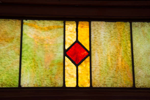 istock stained glass window on an antique passenger rail car 1271341227